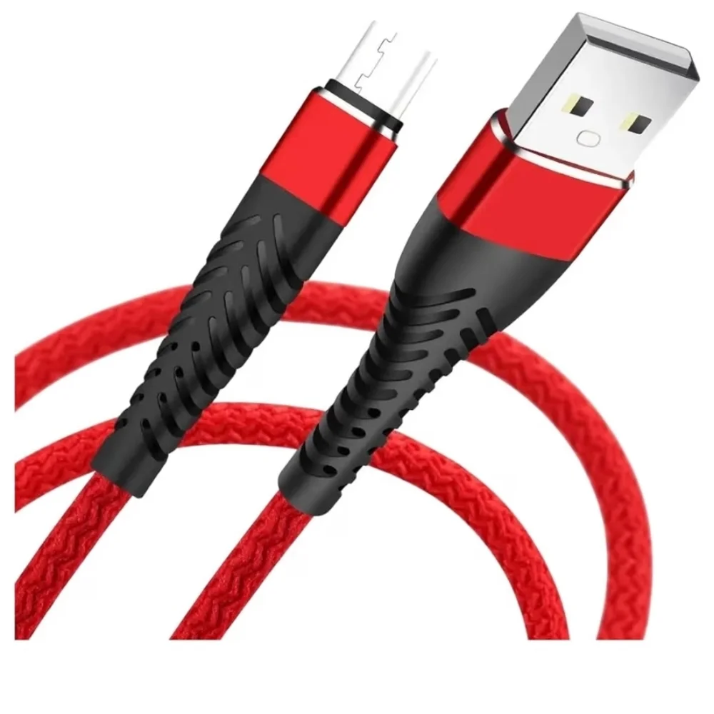 2pk Fast Phone Charger Long Lead Charging Cable USpB Type C Cable Micro Red